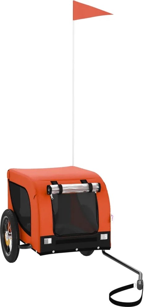 vidaXL Remorcă bicicletă animale companie portocaliu/negru oxford/fier