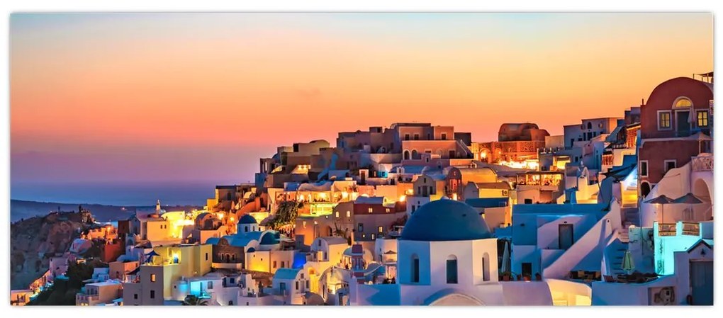 Tablou - Santorini în amurg (120x50 cm)