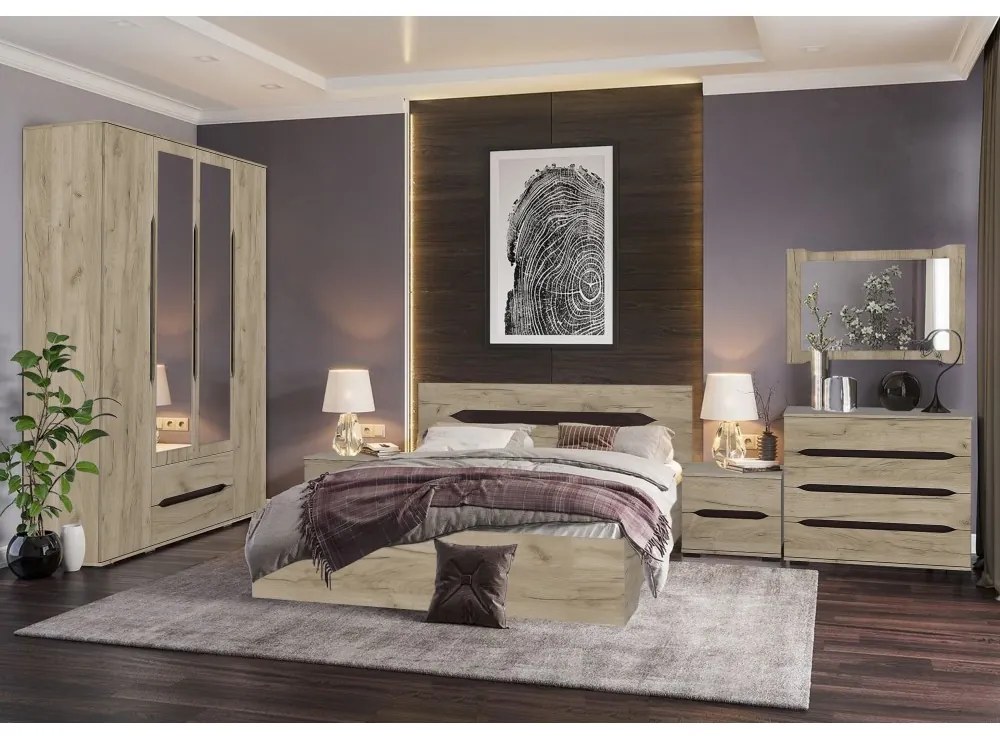 DORMITOR VALENCIA DULAP 4 USI STEJAR K002
