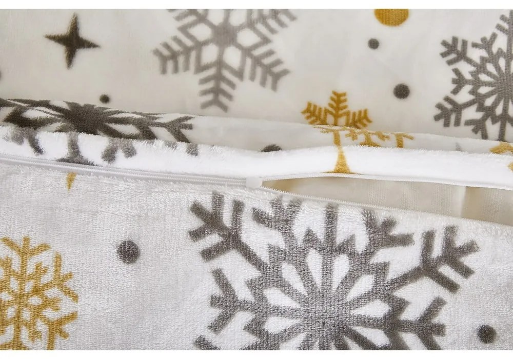 Lenjerie de pat crem din micropluș pentru pat de o persoană 140x200 cm Magic – My House