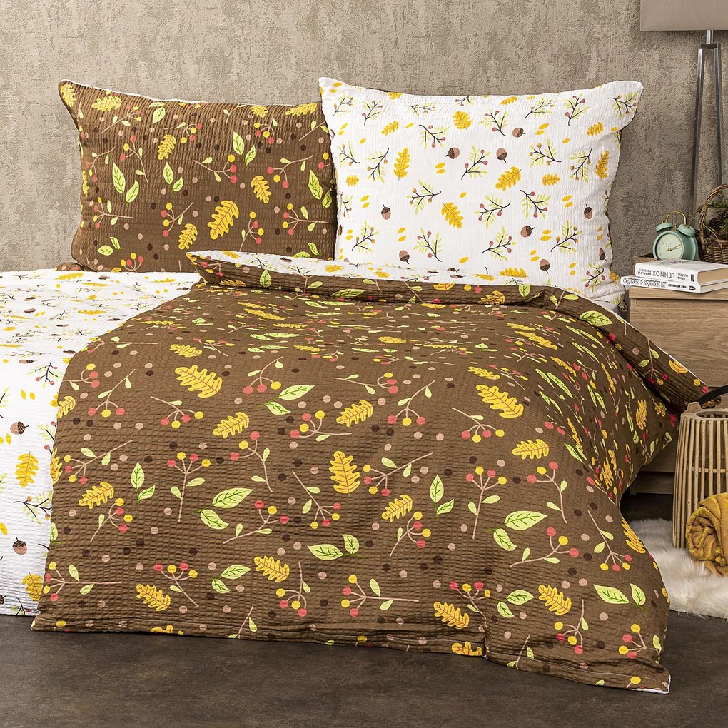 Lenjerie de pat bumbac creponat 4Home Toamnă, 140 x 200 cm, 70 x 90 cm