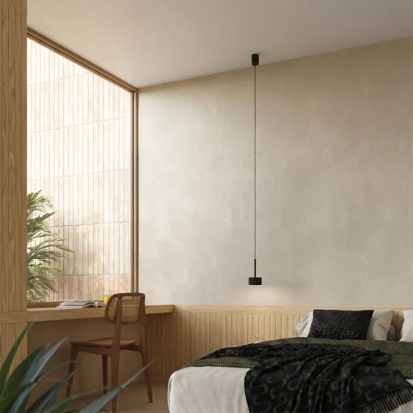 Sollux SL.2677 - Lustră suspendată pe cablu AURA 1xGX53/10W/230V neagră