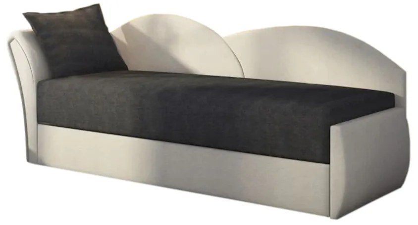Expedo Canapea extensibilă RICCARDO, 200x80x75, negru + gri (alova04/alova10), stânga