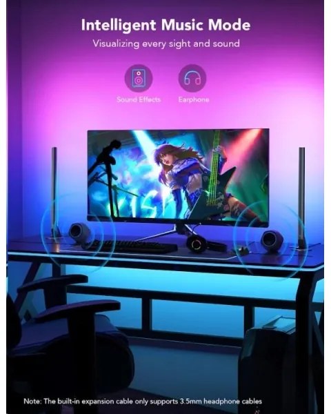 Govee - SET 2x Smart Gaming Wi-Fi LED RGBIC Panouri + Smart Dual + DO