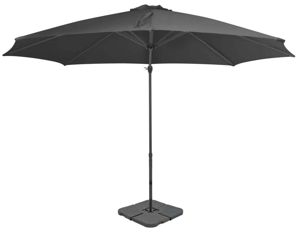 vidaXL Umbrelă de soare de grădină, bază portabilă, antracit