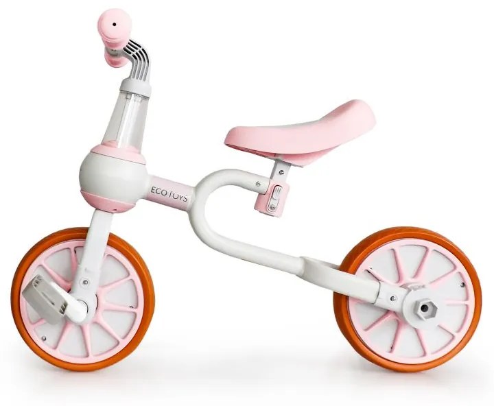 Bicicletă pentru copii roz Ecotoys 4in1