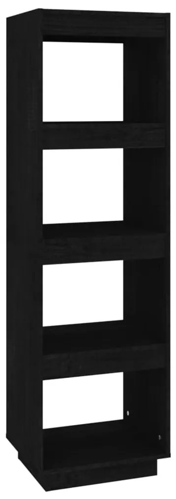 810853 vidaXL Bibliotecă/Separator cameră negru 40x35x135 cm lemn masiv pin