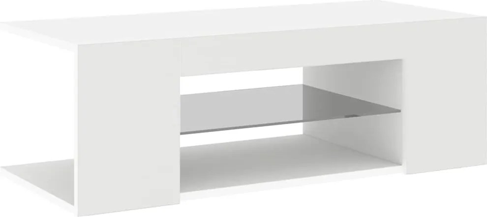 vidaXL Comodă TV cu lumini LED, alb, 90x39x30 cm