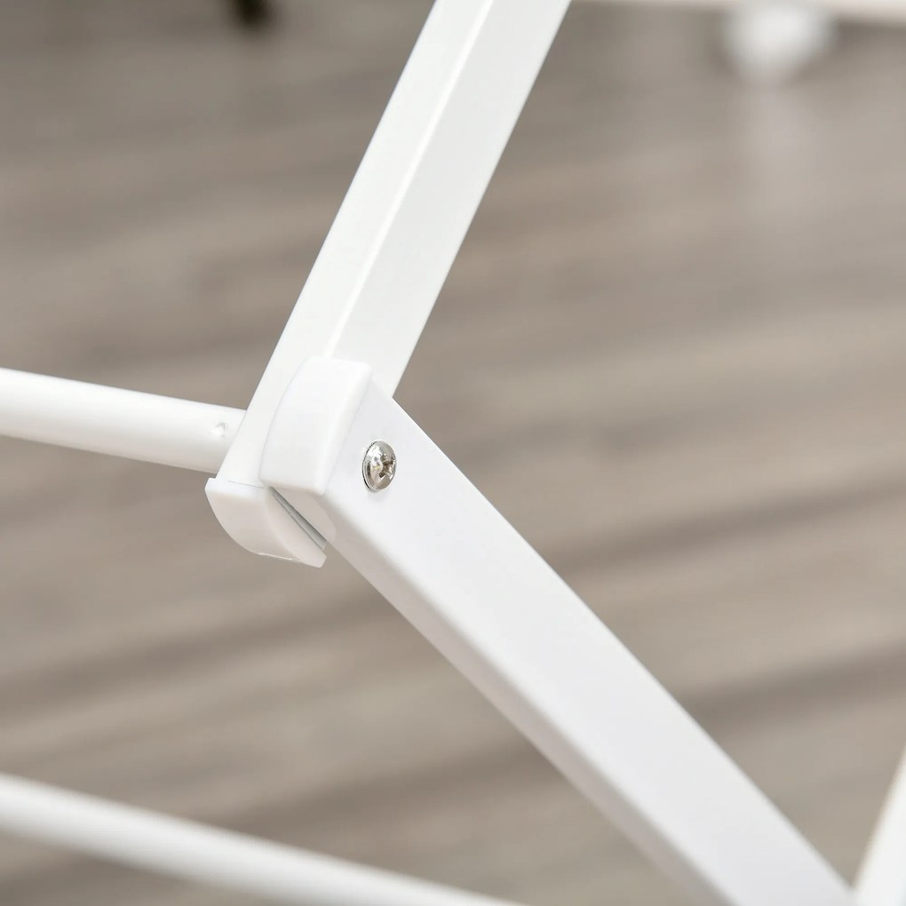 HOMCOM Uscător de rufe pliabil 8 nivele suport tip turn uscător suport rufe metal plastic Alb 74 x 35 x 144 cm | Aosom Romania