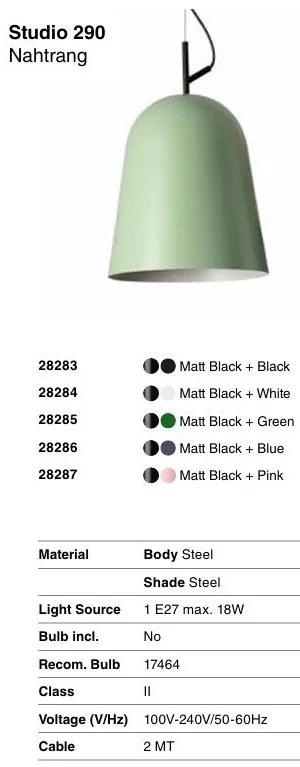 Lustra suspendata design modern Studio 290 verde