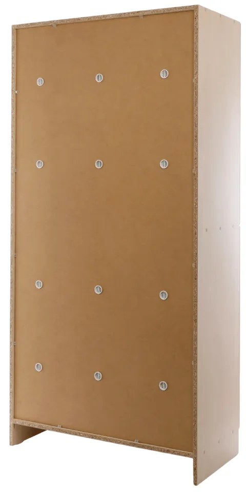 Dulap din lemn Visio - 6 cutii, 90 x 45 x 185 cm, broasca cilindrica, artar