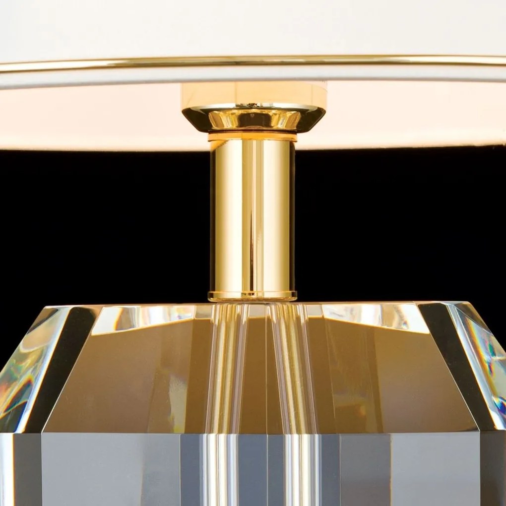 Veioza design lux cu cristal K9 ALEXIS crem/auriu