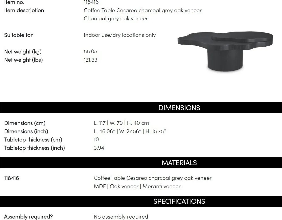 Masuta de cafea design LUX Cesareo