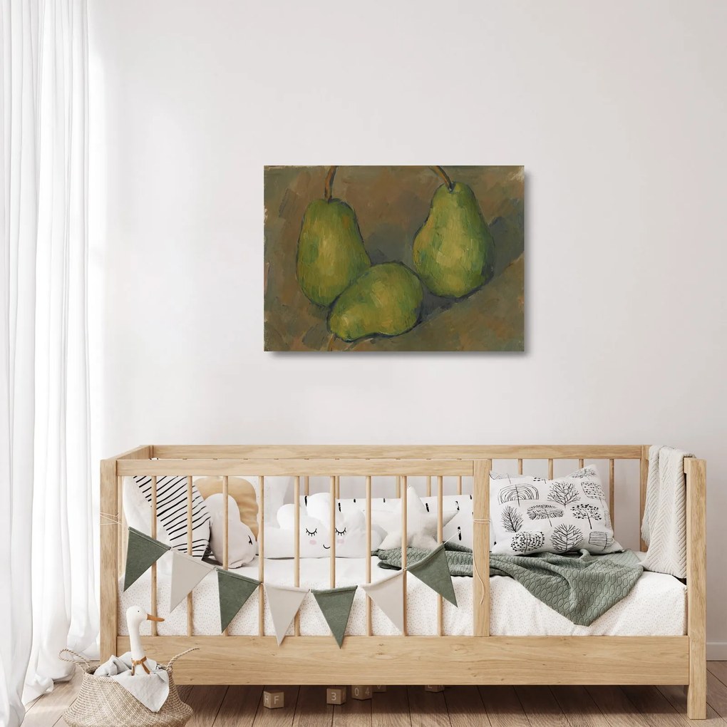 Tablou pe sticlă - Paul Cézanne, Three Pears, reproducere (70x50 cm)