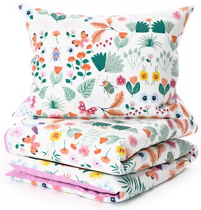 Lenjerie de pat din bumbac pentru patut LUNETTA roz Dimensiunile lenjeriei: 45 x 65 cm | 90 x 135 cm