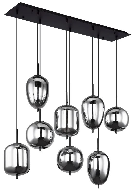 Lustra suspendata cu 8 pendule design modern BLACKY fumuriu 15345-8 GL
