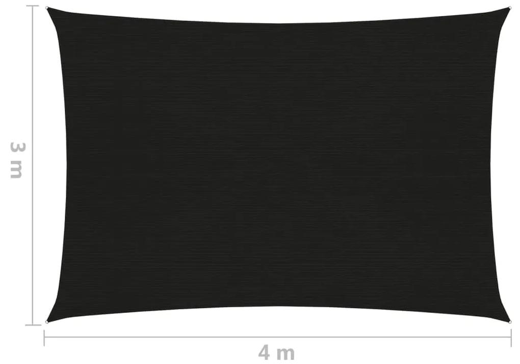 Panza parasolar, negru, 3x4 m, HDPE, 160 g m   Negru, 3 x 4 m