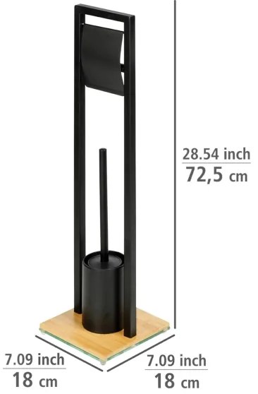 WENKO 24751100 - Set WC Bambus 18 x 72,5 cm, negru/maro