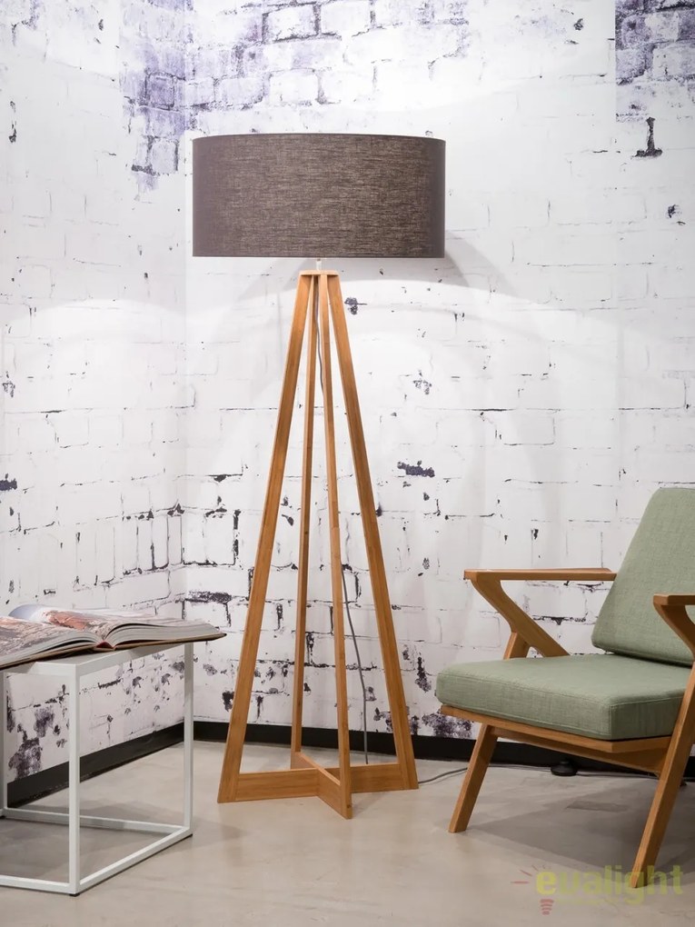 Lampadar realizat din materiale naturale, durabile si ecologice, EVEREST/F gri inchis