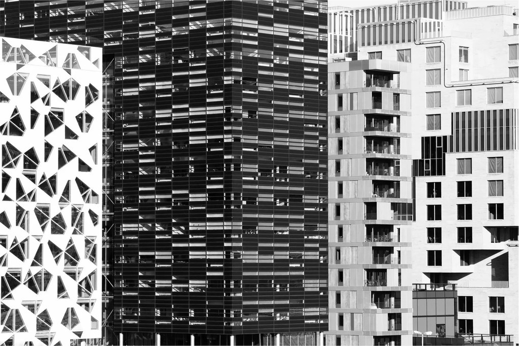 Tablou cu arhitectura alb neagră (90x60 cm)