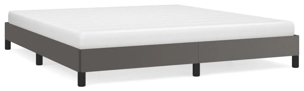 346914 vidaXL Cadru de pat, gri, 160x200 cm, piele ecologică
