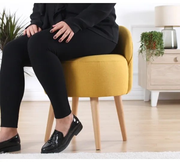 Taburet NIKI, Ø 46 cm, galben