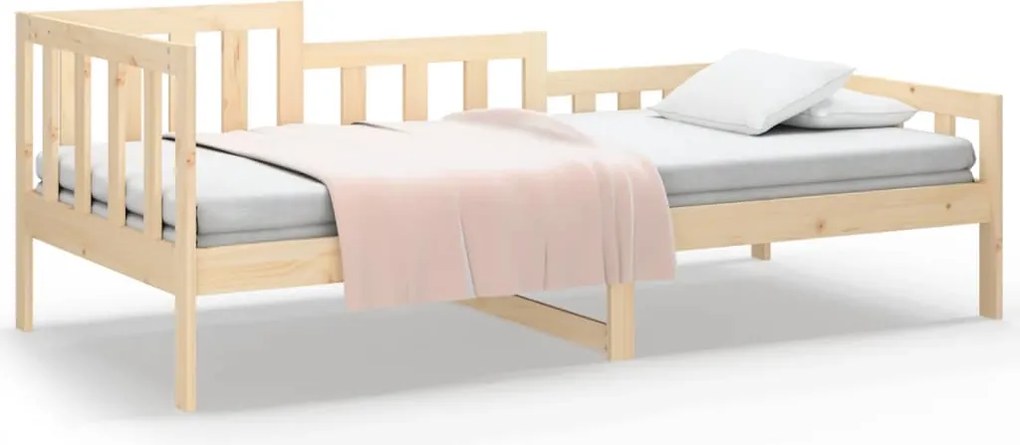 vidaXL Pat de zi fără saltea, 90x200 cm, lemn masiv pin