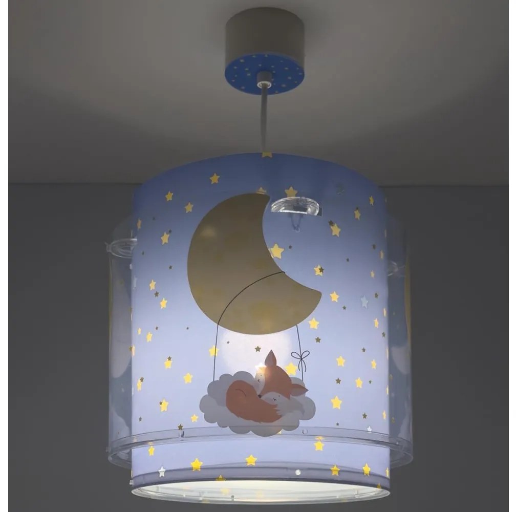 Dalber 76632 - Lustră pentru copii MOON DREAMS 1xE27/15W/230V albastru