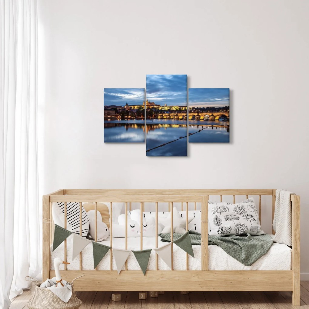 Tablou cu palatul din Praga și podul lui Carol (90x60 cm)