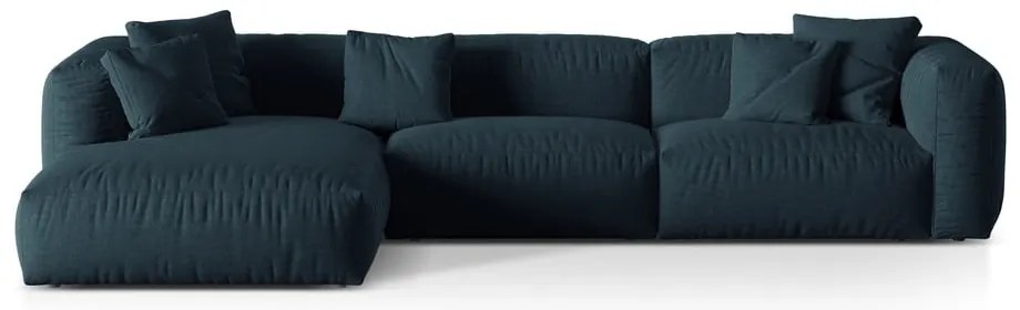 Colțar modular albastru închis (cu colț pe partea stângă ) Martina – Micadoni Home