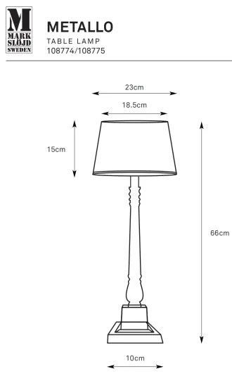 Lampă de masă Markslöjd 108775 METALLO 1xE27/40W/230V crom mat