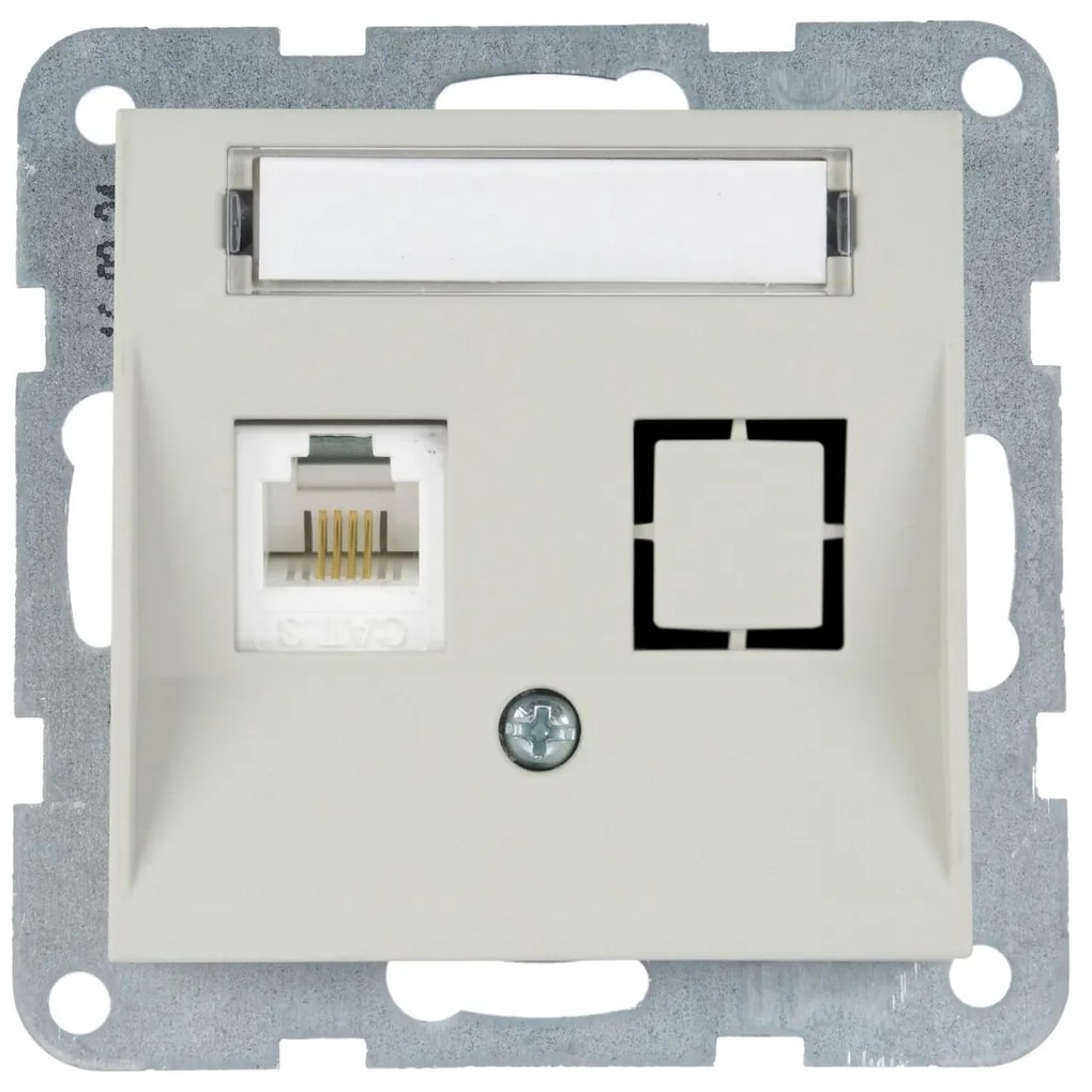Priza internet cat 6, IP20, Sandstone, Panasonic Karre Plus 55 Soft Touch