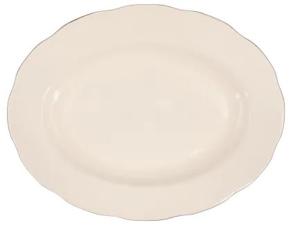 Set de veselă 83 piese, porțelan alb cu accente cupru