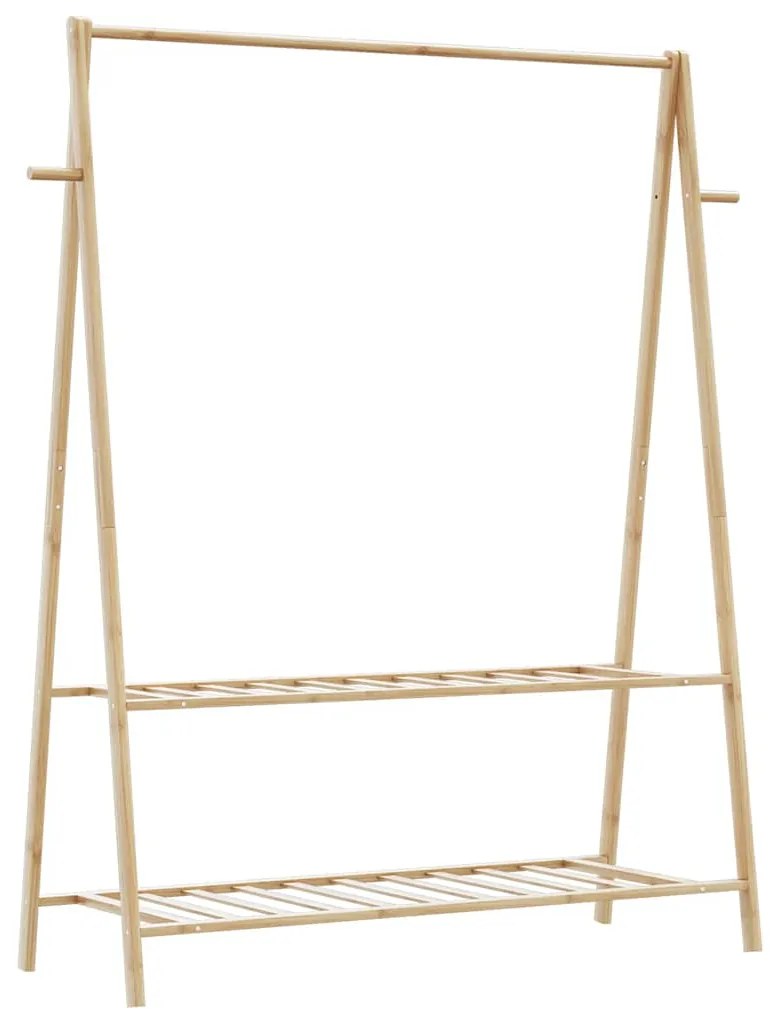 vidaXL Cuier pentru haine cu rafturi, 132x45,5x150,5 cm, bambus