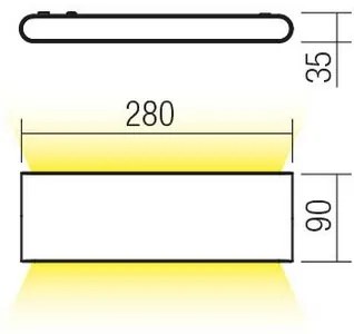 Redo 90452 - Aplica LED de exterior KLIPPE, 24W/230V, IP54, antracit