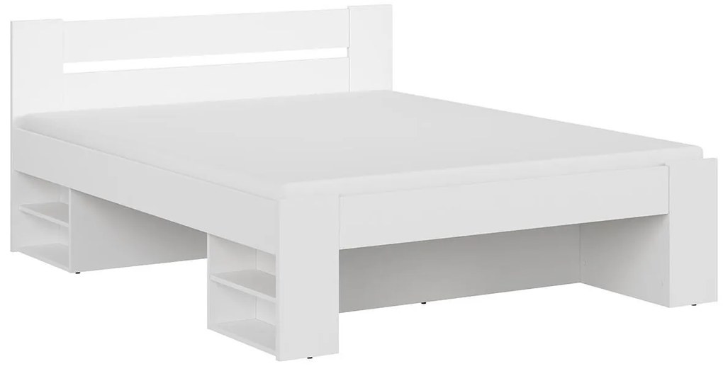 Pat matrimonial 160 cm Nepo Plus 14 (Alb) (fără somieră) . Promo -31%. 1098328