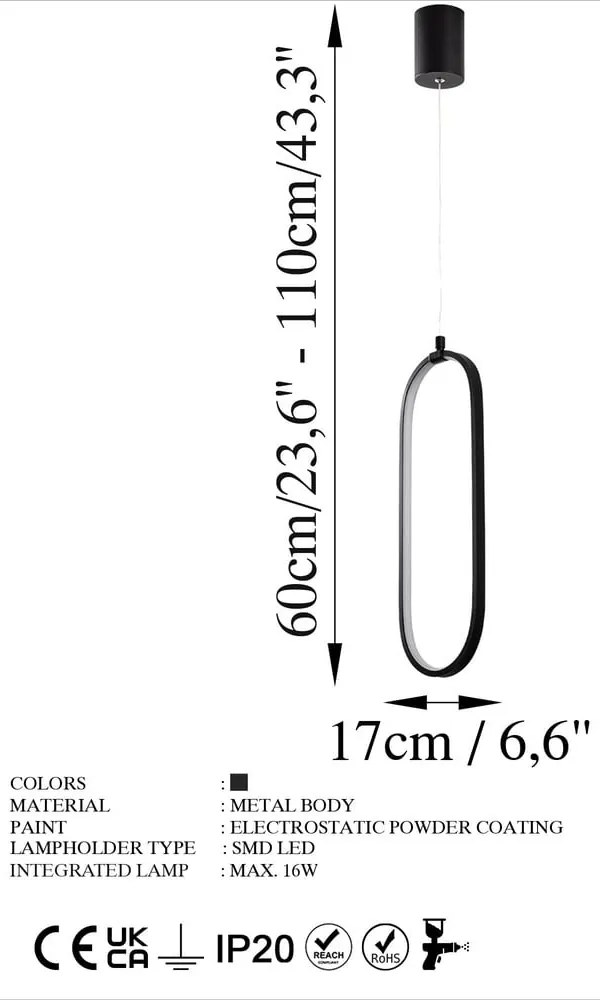 Lustră neagră LED Can – Opviq lights