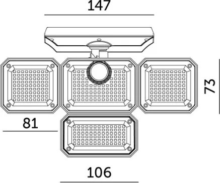 Proiector LED solar cu senzor GLOW LED/2,5W/3,7V 6500K IP44 2400 mAh