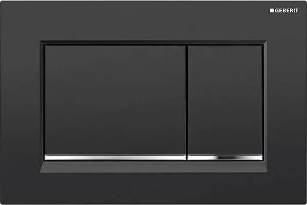 Geberit 115.883.KM.1 - Plăcuță de comandă Sigma30, 24,6 x 16,4 cm, negru/crom lucios