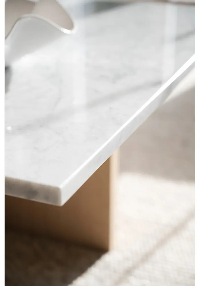 Măsuță de cafea maro/în culoare naturală din marmură 90x90 cm Brooksville - Rowico