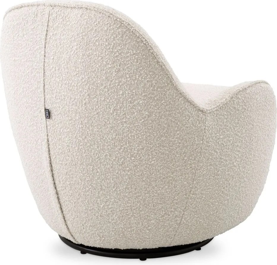 Fotoliu pivotant design elegant Cupido, boucle crem 115676 HZ