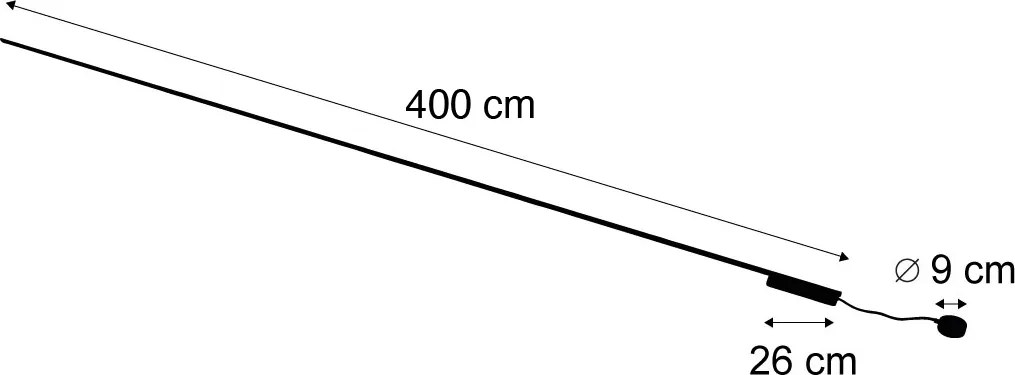 Sistem modern de iluminat pe șine negru monofazat 400 cm - Magnetic