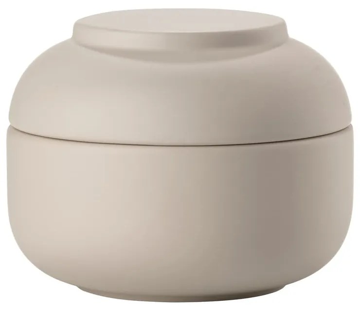 Organizator de baie bej, pentru dischete demachiante, din gresie ceramică Sensu – Zone