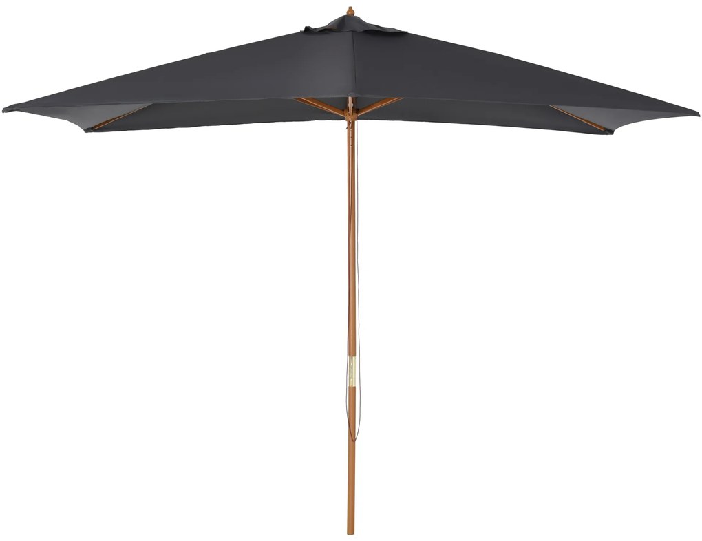 Outsunny Umbrelă de Grădină cu Frânghie și Orificii de Ventilație,  2.95x2x2.55 m, Gri Închis | Aosom Romania