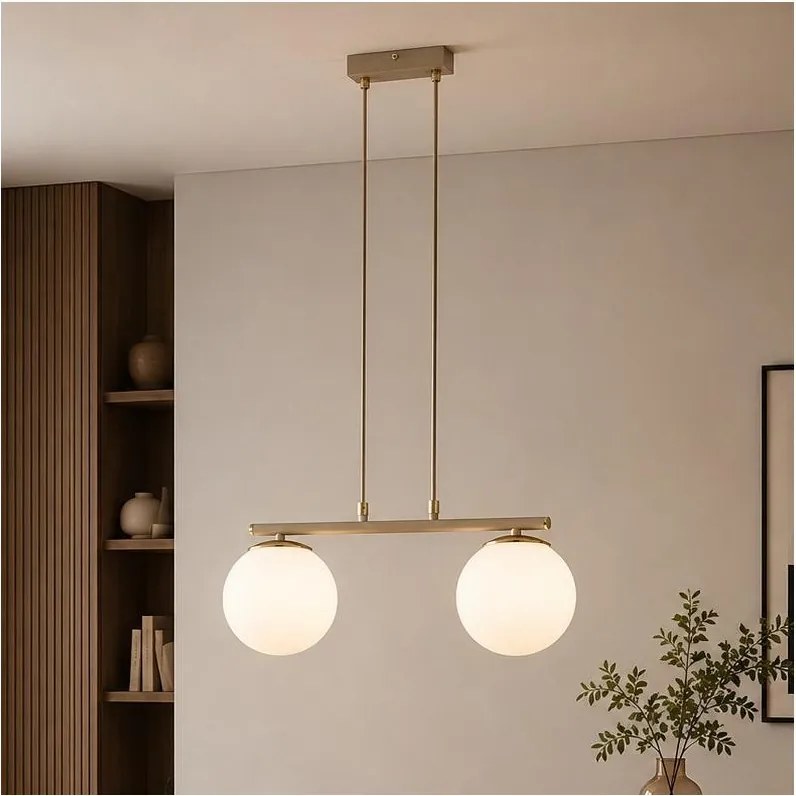 Brilagi - Lustră pe cablu MILO 2xE27/60W/230V bej/auriu