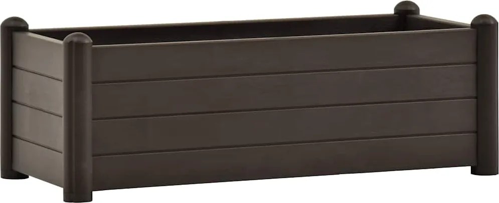 vidaXL Strat înălțat de grădină, cafeniu, 100 x 43 x 35 cm, PP