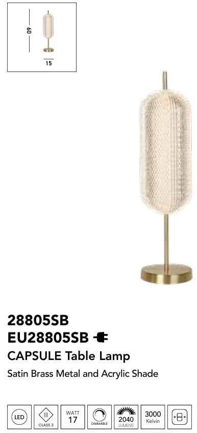 Veioza, Lampa de masa LED stil modern Capsule