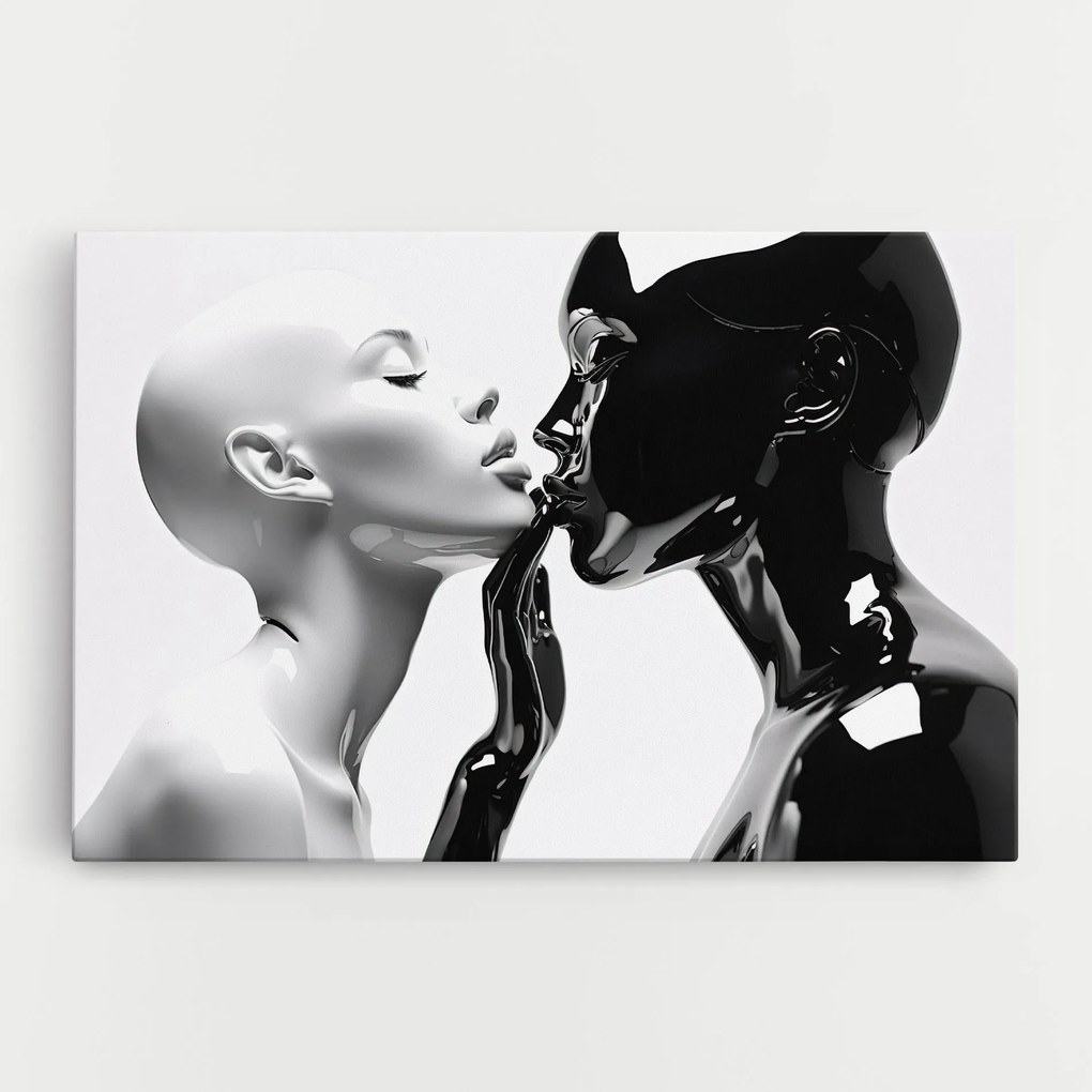 Tablou Canvas, 90x140cm, Dormitor si Living, Moderne, Alb negru, Feminine Sculpture