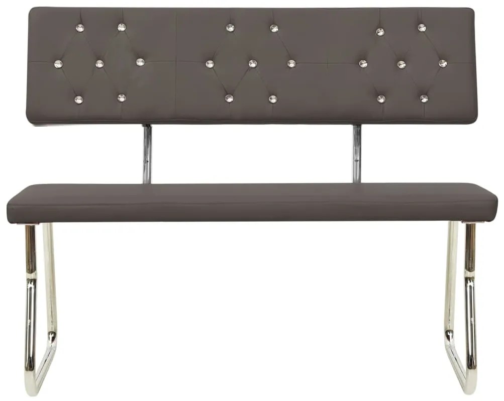 325858 vidaXL Bancă, gri antracit, 110 cm, piele ecologică