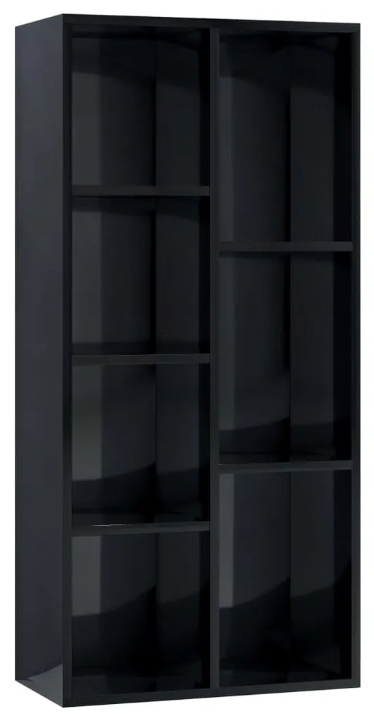 801114 vidaXL Bibliotecă, negru extralucios, 50 x 25 x 106 cm, PAL